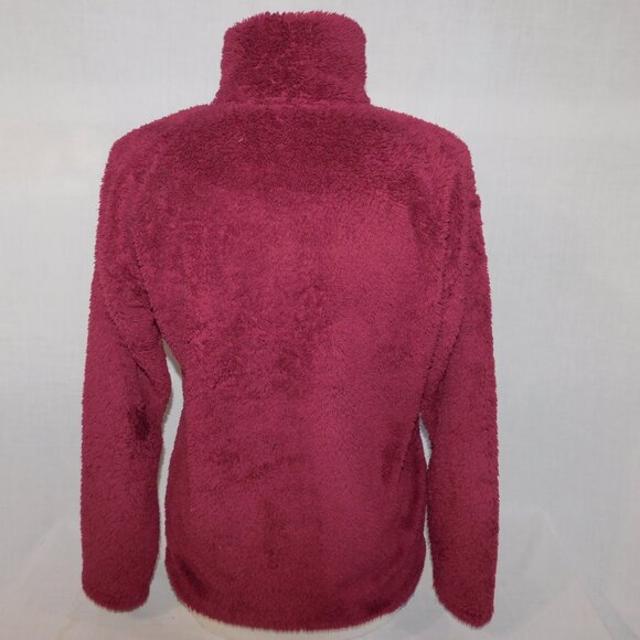 Eddie Bauer Womens S Berry Burgundy Quest Plush 2.0 1/4 Zip Teddy Fleece Sweater - Picture 7 of 7